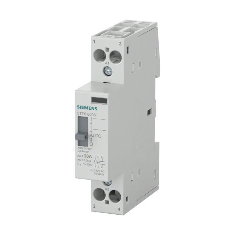 5TT5800-6 Stycznik instalacyjny z automatyką 0/1 z 2 zestykami zwiernymi (2NO), zestyk do AC 230V, 400V 20A zasterowanie 230V AC
