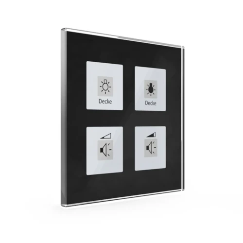 BE-GT04S.01 KNX szklany przycisk Plus 4-krotny, czarny