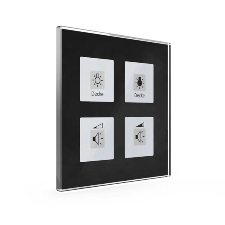 BE-GT04S.01 KNX szklany przycisk Plus 4-krotny, czarny