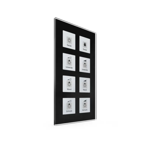 BE-GT08S.01 KNX szklany przycisk Plus 8-krotny, czarny