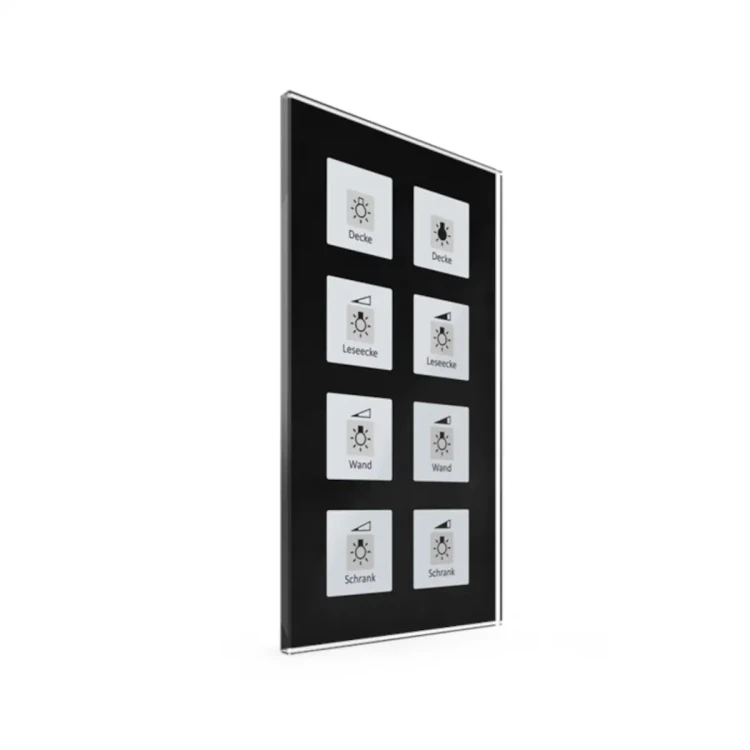 BE-GT08S.01 KNX szklany przycisk Plus 8-krotny, czarny