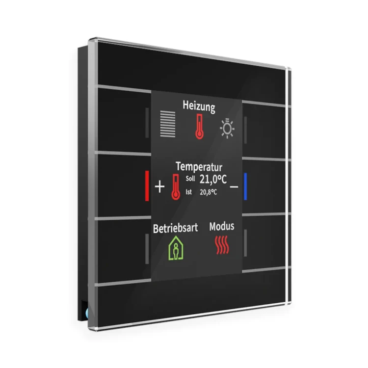 BE-GT2TS.02S KNX szklany przycisk II Smart z czujnikiem temperatury, czarny