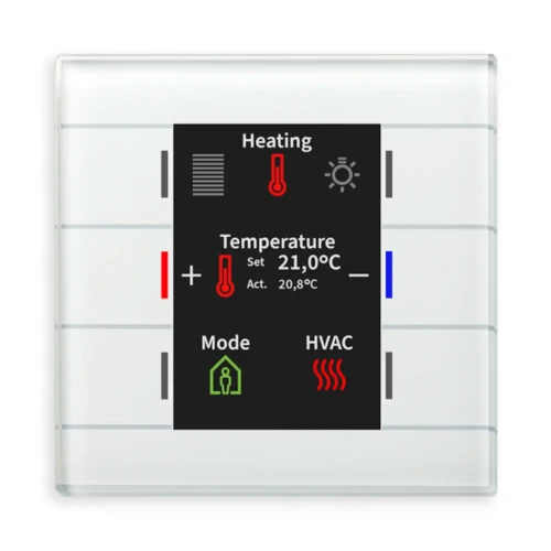 BE-GT2TW.02 KNX szklany przycisk II Smart z czujnikiem temperatury, biały