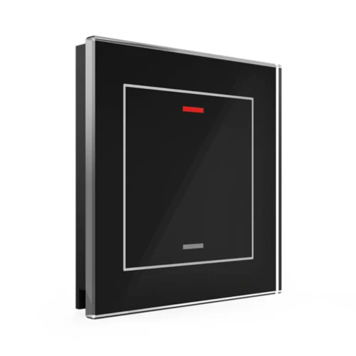 BE-GTL1TS.01S KNX szklany przycisk II Light 1-krotny, RGBW, neutralny, z czujnikiem temperatury, czarny