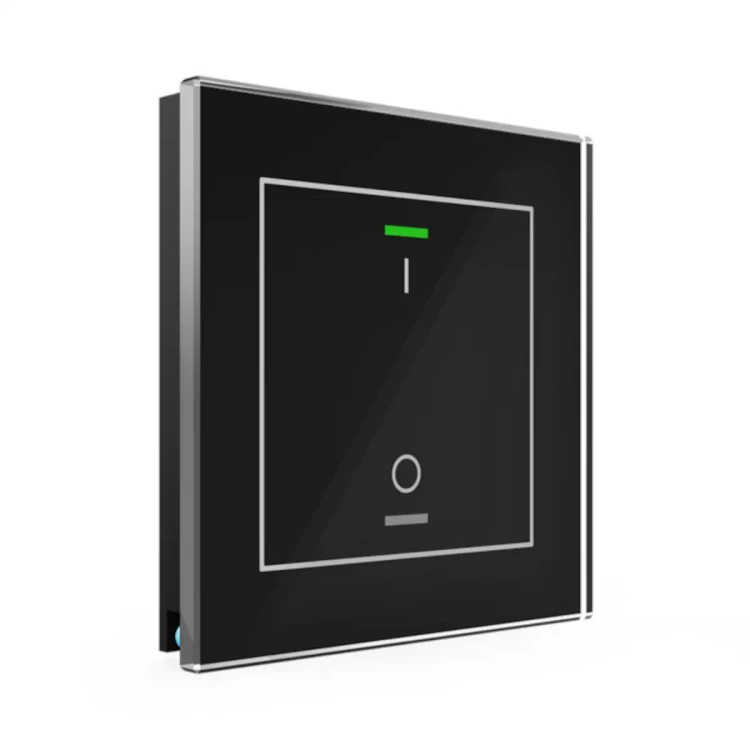 BE-GTL1TS.B1S KNX szklany przycisk II Light 1-krotny, RGBW, przełącznik, z czujnikiem temperatury, czarny