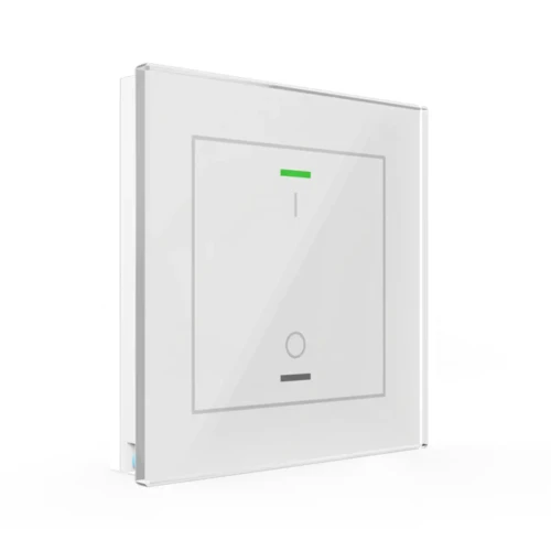 BE-GTL1TW.B1 KNX szklany przycisk II Light 1-krotny, RGBW, przełącznik, z czujnikiem temperatury, biały
