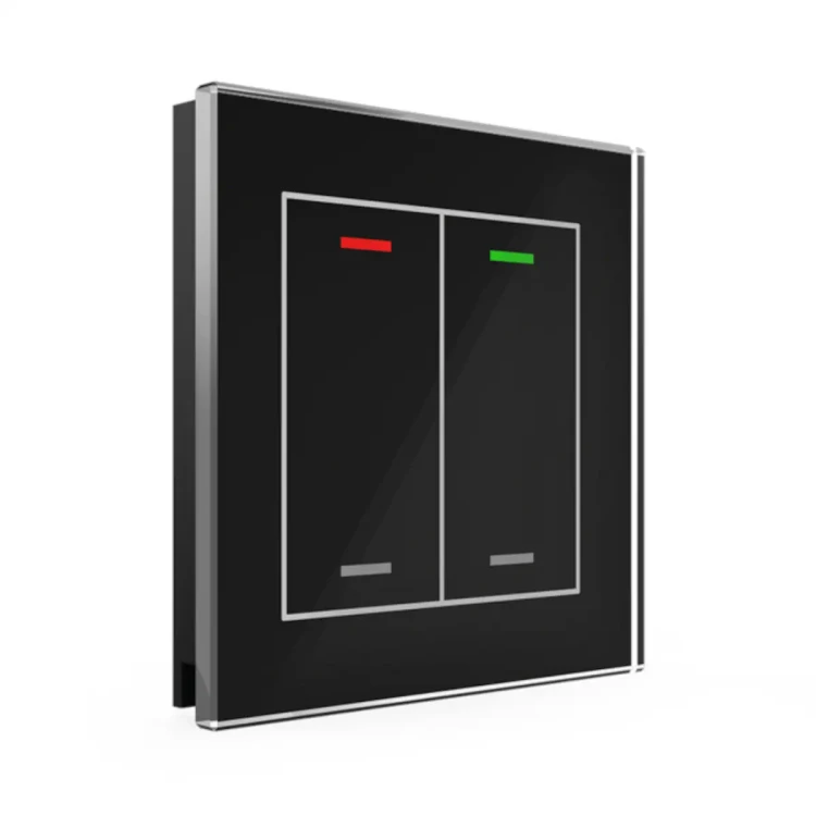 BE-GTL20S.01S KNX szklany przycisk II Light 2-krotny, RGBW, neutralny, czarny