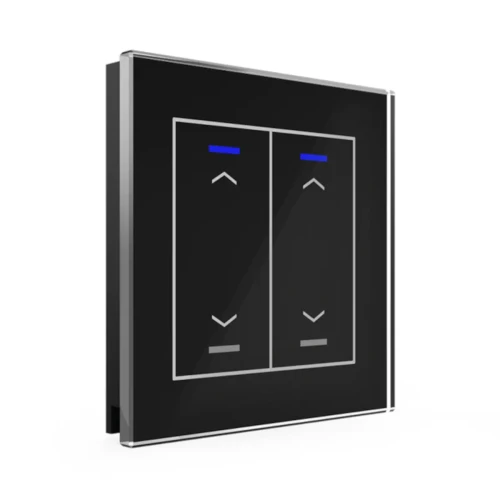 BE-GTL20S.A1S KNX szklany przycisk II Light 2-krotny, RGBW, żaluzje, czarny