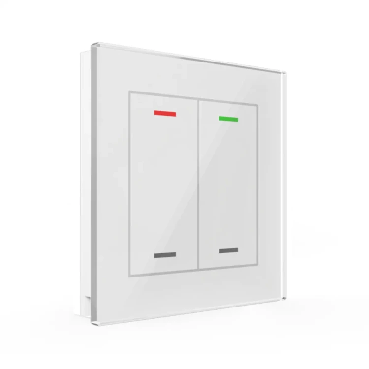BE-GTL20W.01 KNX szklany przycisk II Light 2-krotny, RGBW, neutralny, biały