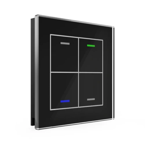 BE-GTL40S.01S KNX szklany przycisk II Light 4-krotny, RGBW, neutralny, czarny