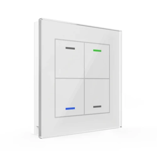 BE-GTL40W.01 KNX szklany przycisk II Light 4-krotny, RGBW, neutralny, biały