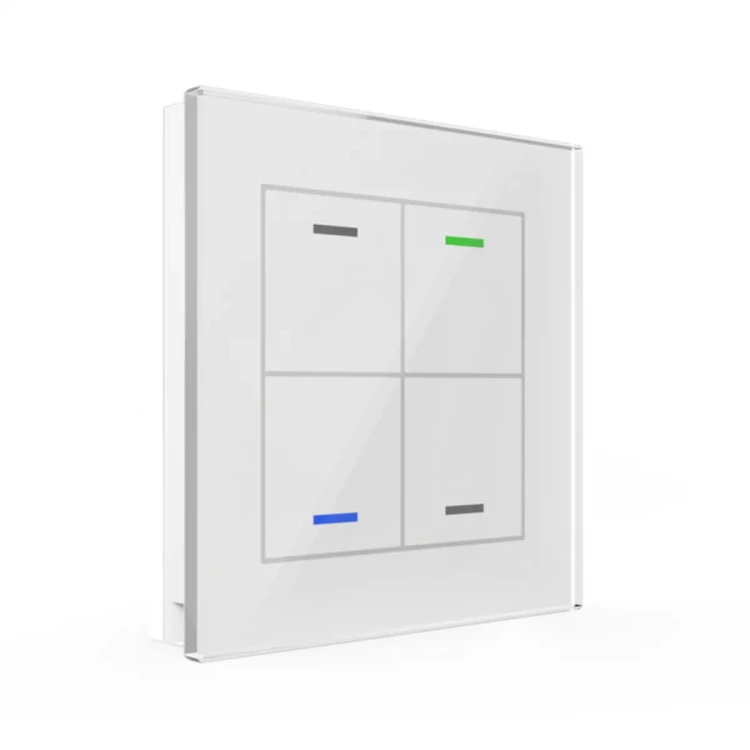 BE-GTL40W.01 KNX szklany przycisk II Light 4-krotny, RGBW, neutralny, biały