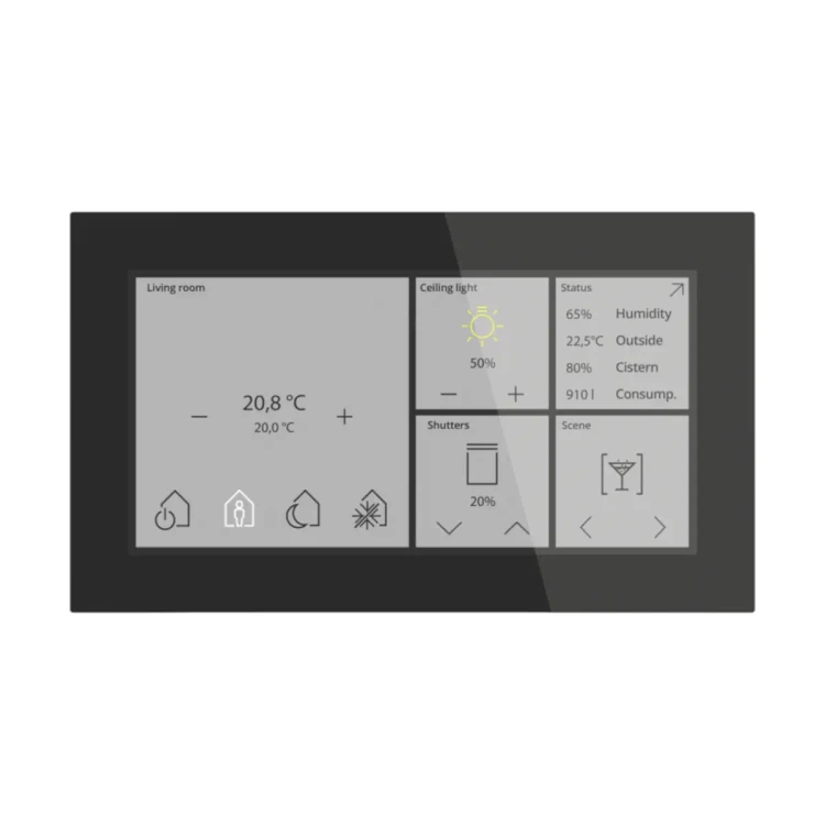 BE-GTS06TS.01S KNX szklany panel dotykowy Touch Smart 6", KNX Data Secure, czarny