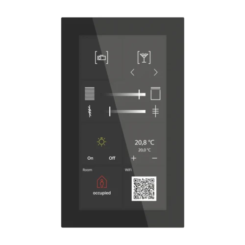 BE-GTSP6TS.01S KNX szklany panel dotykowy Touch Smart Plus 6", KNX Data Secure, czarny