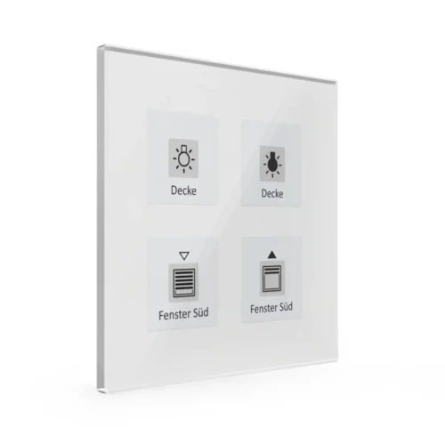 BE-GTT4W.01 KNX szklany przycisk Plus 4-krotny, biały, z czujnikiem temperatury