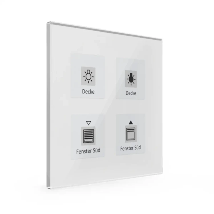 BE-GTT4W.01 KNX szklany przycisk Plus 4-krotny, biały, z czujnikiem temperatury