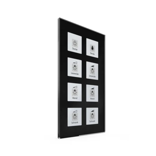 BE-GTT8S.01 KNX szklany przycisk Plus 8-krotny, czarny, z czujnikiem temperatury