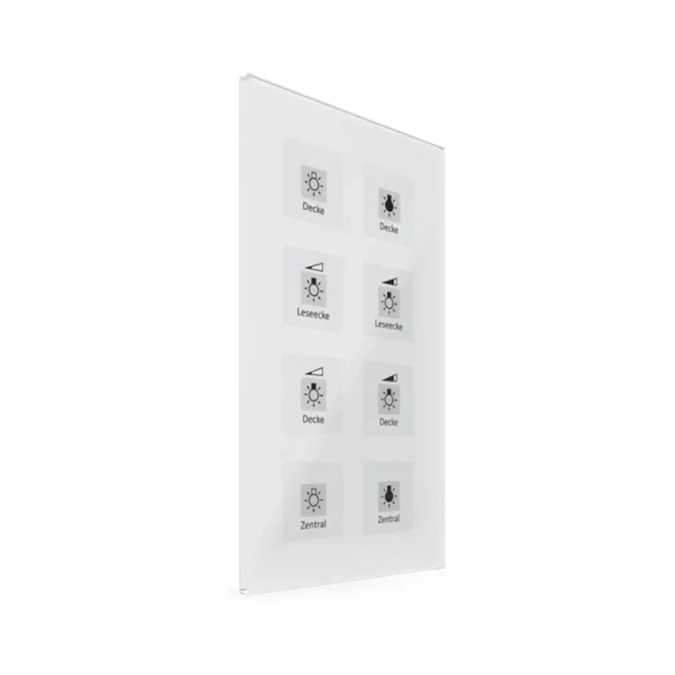 BE-GTT8W.01 KNX szklany przycisk Plus 8-krotny, biały, z czujnikiem temperatury