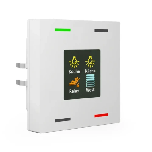 BE-TAS6304.01 KNX przycisk Smart 63 4-krotny, z kolorowym wyświetlaczem, biały studyjny (studio white) połysk
