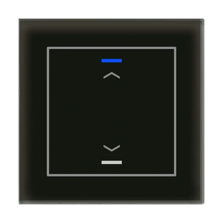 GTL-10AS.02S KNX szklany przycisk II Light 1-krotny, RGBW, żaluzje, czarny, z funkcją Secure