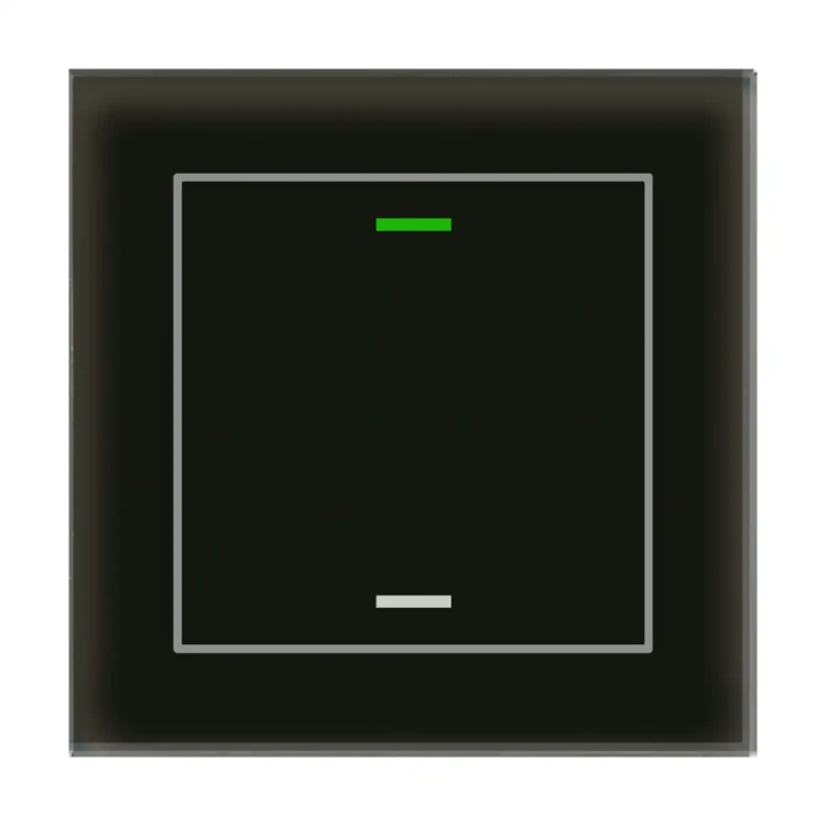 GTL-1T0S.02S KNX szklany przycisk II Light 1-krotny, RGBW, neutralny, z czujnikiem temperatury, czarny, z funkcją Secure