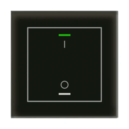 GTL-1TBS.02S KNX szklany przycisk II Light 1-krotny, RGBW, przełącznik, z czujnikiem temperatury, czarny