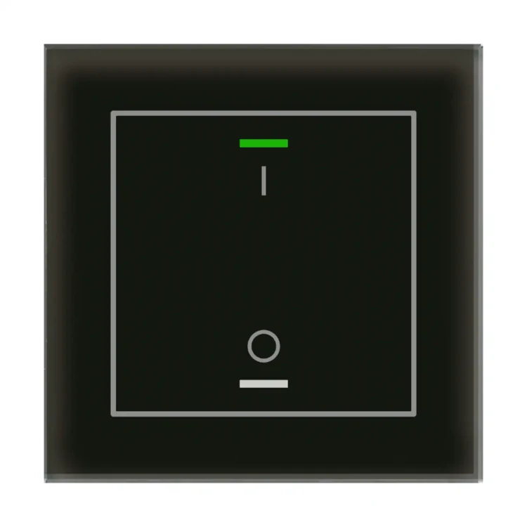 GTL-1TBS.02S KNX szklany przycisk II Light 1-krotny, RGBW, przełącznik, z czujnikiem temperatury, czarny