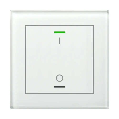 GTL-1TBW.02S KNX szklany przycisk II Light 1-krotny, RGBW, przełącznik, z czujnikiem temperatury, biały, z funkcją Secure