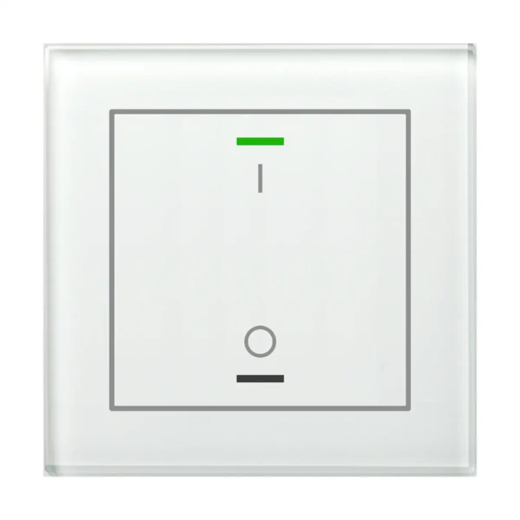 GTL-1TBW.02S KNX szklany przycisk II Light 1-krotny, RGBW, przełącznik, z czujnikiem temperatury, biały, z funkcją Secure