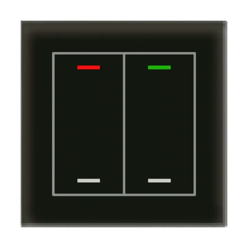 GTL-200S.02S KNX szklany przycisk II Light 2-krotny, RGBW, neutralny, czarny, z funkcją Secure