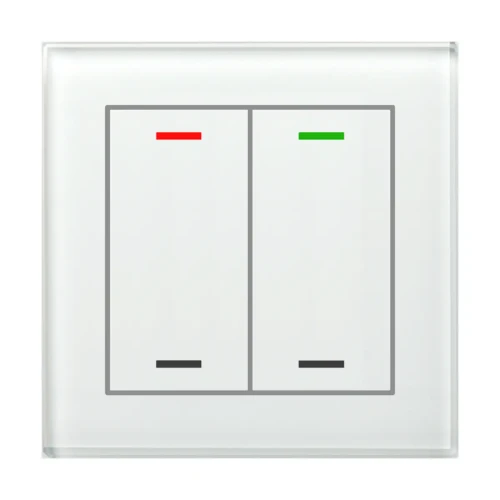 GTL-200W.02S KNX szklany przycisk II Light 2-krotny, RGBW, neutralny, biały, z funkcją Secure