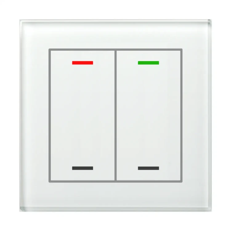 GTL-200W.02S KNX szklany przycisk II Light 2-krotny, RGBW, neutralny, biały, z funkcją Secure