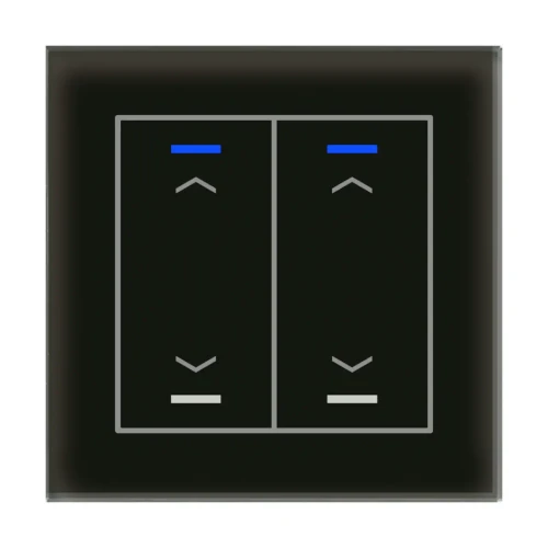GTL-20AS.02S KNX szklany przycisk II Light 2-krotny, RGBW, żaluzje, czarny, z funkcją Secure