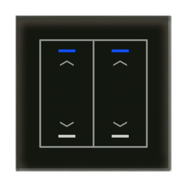 GTL-20AS.02S KNX szklany przycisk II Light 2-krotny, RGBW, żaluzje, czarny, z funkcją Secure