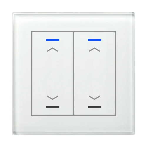 GTL-20AW.02S KNX szklany przycisk II Light 2-krotny, RGBW, żaluzje, biały, z funkcją Secure