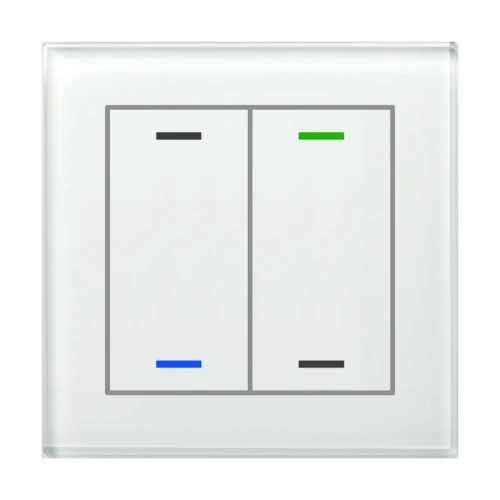 GTL-2T0W.02S KNX szklany przycisk II Light 2-krotny, RGBW, neutralny, z czujnikiem temperatury, biały, z funkcją Secure