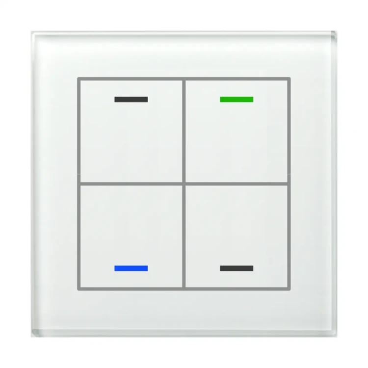 GTL-400W.02S KNX szklany przycisk II Light 4-krotny, RGBW, neutralny, biały, z funkcją Secure