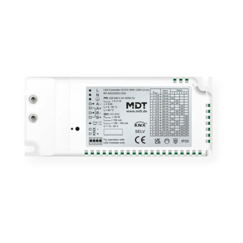 RF-AKD230CC.02S KNX RF+ sterownik LED CC/CV 30 W / 230 V, 2-kanałowy, z funkcją Secure