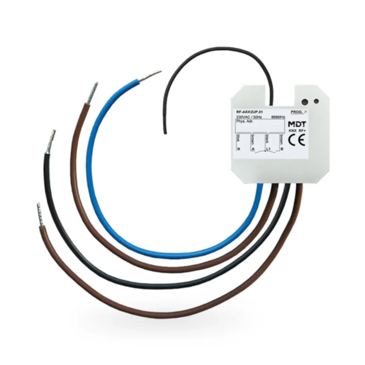 RF-AKK2UP.01 KNX RF+ aktor przełączający 2-krotny, podtynkowy, 10 A, 230 V AC