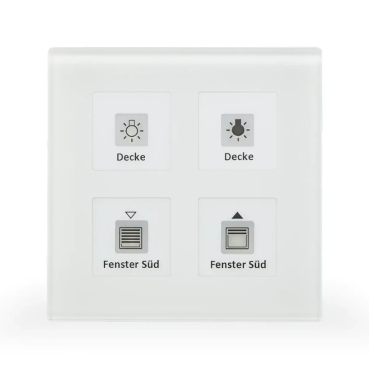RF-GTT4W.01 KNX RF+ szklany przycisk Plus 4-krotny, z wbudowanym aktorem, biały