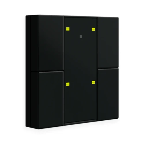 RF-TA55A406.01 KNX RF+ przycisk Plus 55 4-krotny, z wbudowanym aktorem, czarny mat