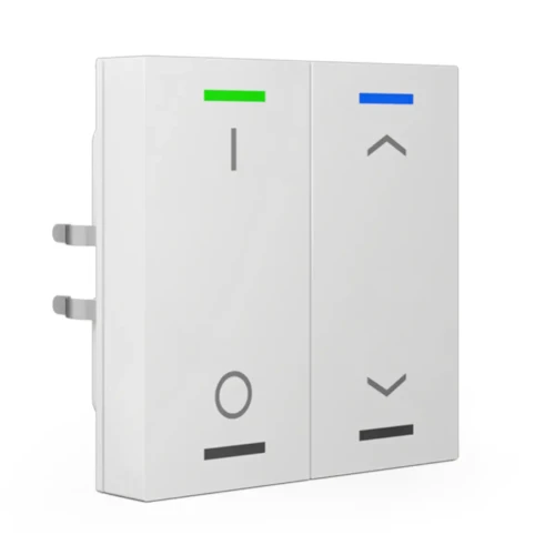 RF-TAL55T202.D1S KNX RF+ przycisk Light 55 2-krotny, RGBW, TS, przełącznik i żaluzje, biały (Pure White) połysk, z funkcją Secure