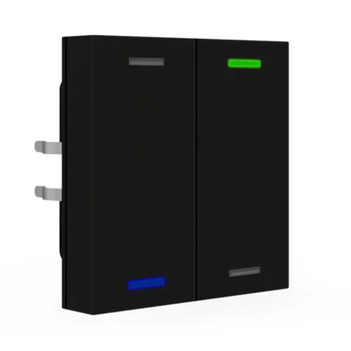 RF-TAL55T206.01S KNX RF+ przycisk Light 55 2-krotny, RGBW, TS, neutralny, czarny mat, z funkcją Secure