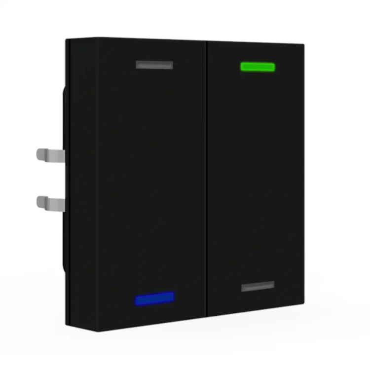 RF-TAL55T206.01S KNX RF+ przycisk Light 55 2-krotny, RGBW, TS, neutralny, czarny mat, z funkcją Secure