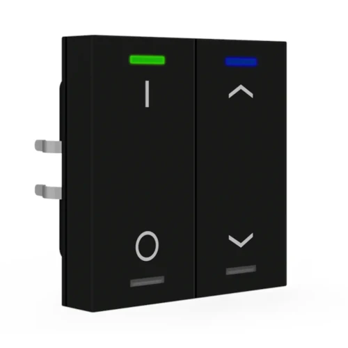 RF-TAL55T206.D1S KNX RF+ przycisk Light 55 2-krotny, RGBW, TS, przełącznik i żaluzje, czarny mat, z funkcją Secure