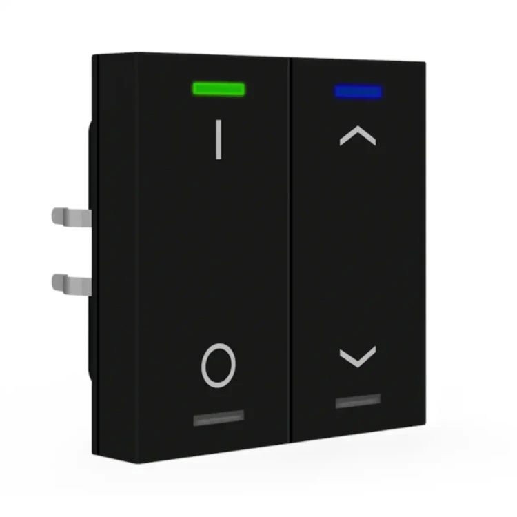 RF-TAL55T206.D1S KNX RF+ przycisk Light 55 2-krotny, RGBW, TS, przełącznik i żaluzje, czarny mat, z funkcją Secure