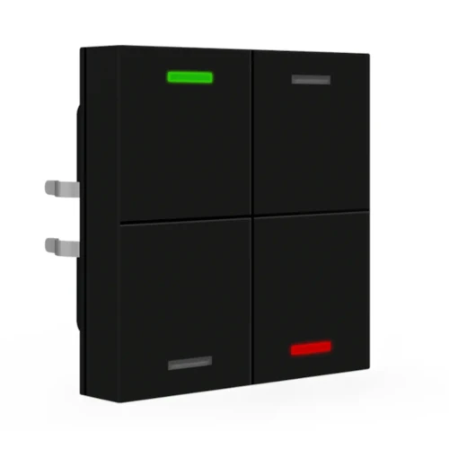 RF-TAL55T406.01S KNX RF+ przycisk Light 55 4-krotny, RGBW, TS, neutralny, czarny mat, z funkcją Secure