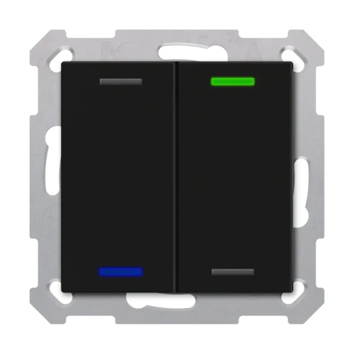 TAL-5502006.02S KNX przycisk Light 55 2-krotny, RGBW, neutralny, czarny mat, z funkcją Secure