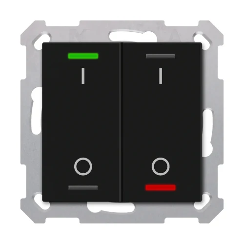 TAL-5502B06.02S KNX przycisk Light 55 2-krotny, RGBW, przełącznik, czarny mat, z funkcją Secure