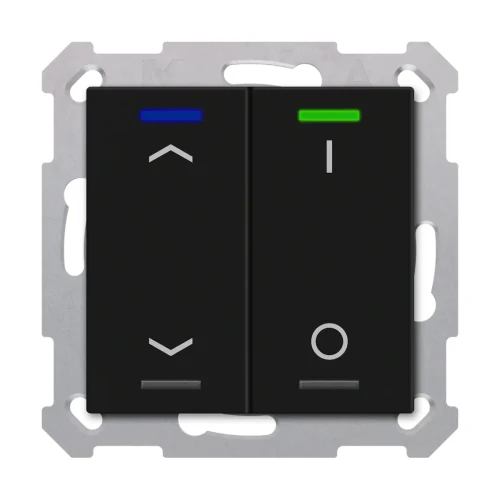 TAL-5502C06.02S KNX przycisk Light 55 2-krotny, RGBW, żaluzje i przełącznik, czarny mat, z funkcją Secure